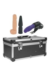 Портативная секс-машина Diva Tool Box в чемодане, с пультом и тремя насадками Vac-U-Lock, черная