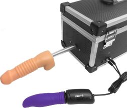 Портативная секс-машина Diva Tool Box в чемодане, с пультом и тремя насадками Vac-U-Lock, черная
