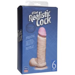 Фаллоимитатор из киберкожи Doc Johnson The Realistic Cock 6 inch White - ULTRASKYN, Vack-U-Lock, диаметр 4,3см